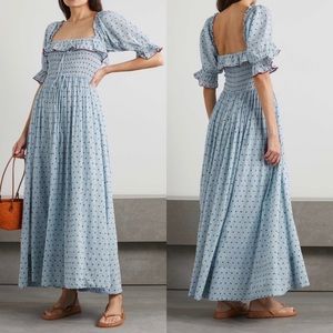 Doen Sol Swiss-dot Dress in blue.